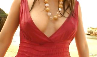 Naughty busty nipponese teen diva Yuu Namiki is fucking bf in a huge living room