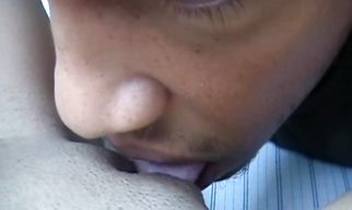 Striking brunette young woman Jennifer Cummings eagerly sucks and fucks a long wang