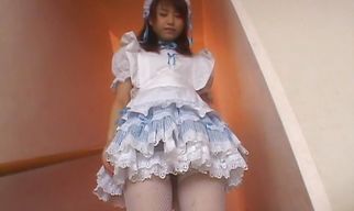 Classy barely legal exotic Akiho Yoshizawa smiles to the camera while riding a firm shaft