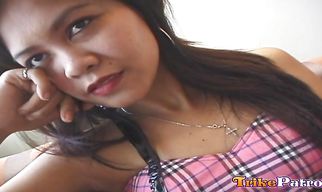 Slender Rain got completely naked and spread her legs to get fucked