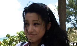 Cheerful busty bimbo pleasures a giant rod