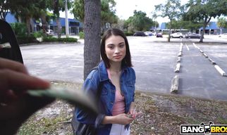 Overwhelming brunette honey swallows a big penis like a true whore