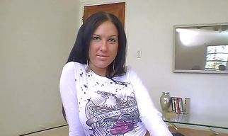 Salacious brunette lady Destiny St. Claire annihilates the boyfriend's eager hot erect cock