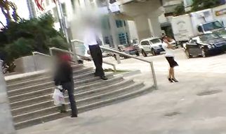 Insatiable teen brunette Millian Blu blowing chili dog well