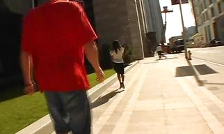 Insatiable teen brunette Millian Blu blowing chili dog well