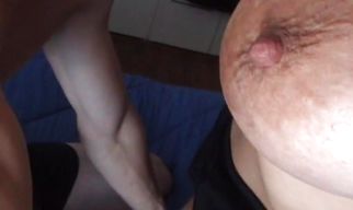 Vigorous bimbo has an amazing busty harlot ride his fuck stick