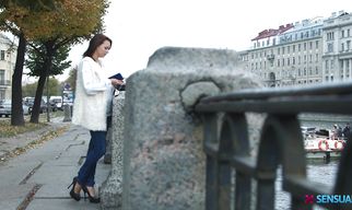 Hot brunette woman Emily Thorne with large natural tits got fucked in many positions until she had an orgasm