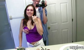 Racy brunette kitty Lelu Love with wet box enjoys the hot action