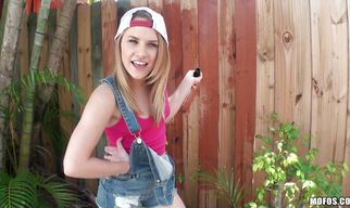 Sensual Mallory Starr is giving nice blowjob after hardcore sex