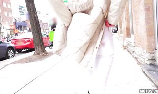 Sensational barely legal Marley Brinx gets eaten and spooned by a hung man