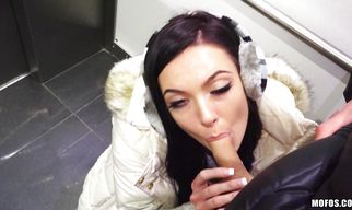 Sensational barely legal Marley Brinx gets eaten and spooned by a hung man