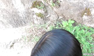 Admirable young Suzy Fox washes her voluptuous body for her brutal hunk