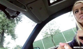 Appetizing lady Christen Courtney chokes on chili dog before taking it balls deep