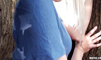 Alive Bell gets her narrow nana split up and banged roughly