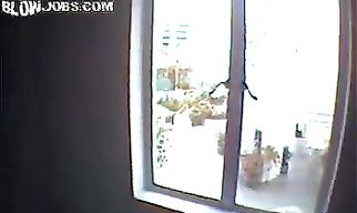 Dissolute brunette darling Kaylann gives her muscular stud a wild blowjob