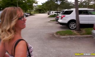 Breathtaking blonde floozy Chase bends over to be banged with passion