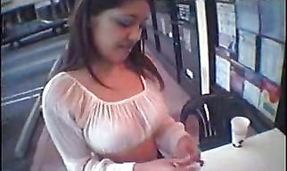 Slutty idol Nautica over the chair and plowing her down