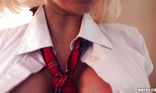 Pretty floozy Margo is getting fucked from the back and enjoying