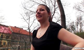 Perverted fuckmate have barely legal woman Iveta bounce on his hard cock