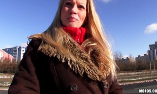 Admirable barely legal Lucie got down on her knees and gave a blowjob to lover