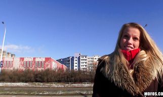 Admirable barely legal Lucie got down on her knees and gave a blowjob to lover