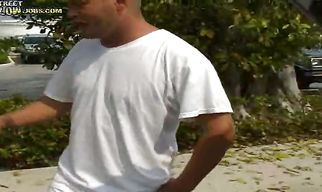 Fascinating latin brunette Jessika gets buck naked and gives a sizzling blowjob