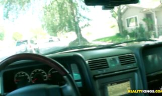 Salacious brunette Katie gets thoroughly doggy styled