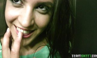 Prurient latin Carolina Abril gets drilled sideways by male