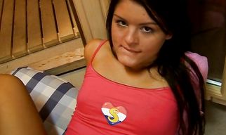 Striking cutie Suzy D is getting fucked in a doggy style position in the living room