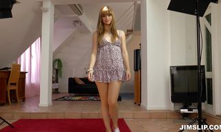 Charming maiden Charlize prepares a meal for her hung bald fucker