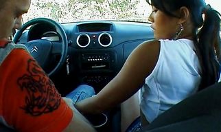 Sassy latin Joy B is enjoying while lad is fucking her in a doggy style position