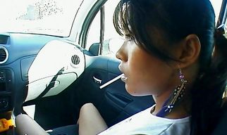 Sassy latin Joy B is enjoying while lad is fucking her in a doggy style position