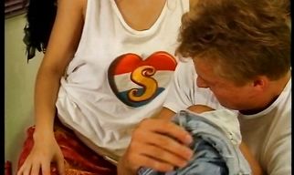 Enchanting teen woman got her perfectly shaved taco stuffed from the back until it got creampied