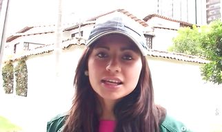 Stupendous latin floozy Jessica Vasquez got fucked in a doggy style position and then she wanted to be on top