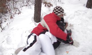 Luxurious teen brunette girlie Naomi E takes a mate's dangler in her juicy cherry