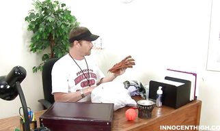 Stud pushes his throbbing stick in gash and mouth of his latin redhead Lyla Storm