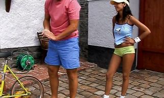 Frisky babe Jane B enjoys fucking with her experienced dude