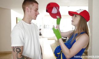 Magical young Dolly Leigh bangs wildly with a stud