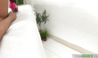 Slutty latina gf Elizabeth Bentley got her cherry stuffed with a rock hard stick until she cummed