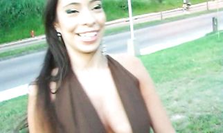 Sweet brunette Violeta Munoz reaches a strong and massive orgasm