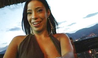 Sweet brunette Violeta Munoz reaches a strong and massive orgasm