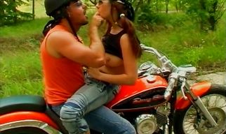 Pretty barely legal gal gives a blowjob to her hot perverted dude